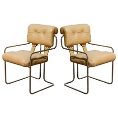 Vintage Pair of Leather 'Tucroma' Chairs by Guido Faleschini for i4 Mariani, 1970s