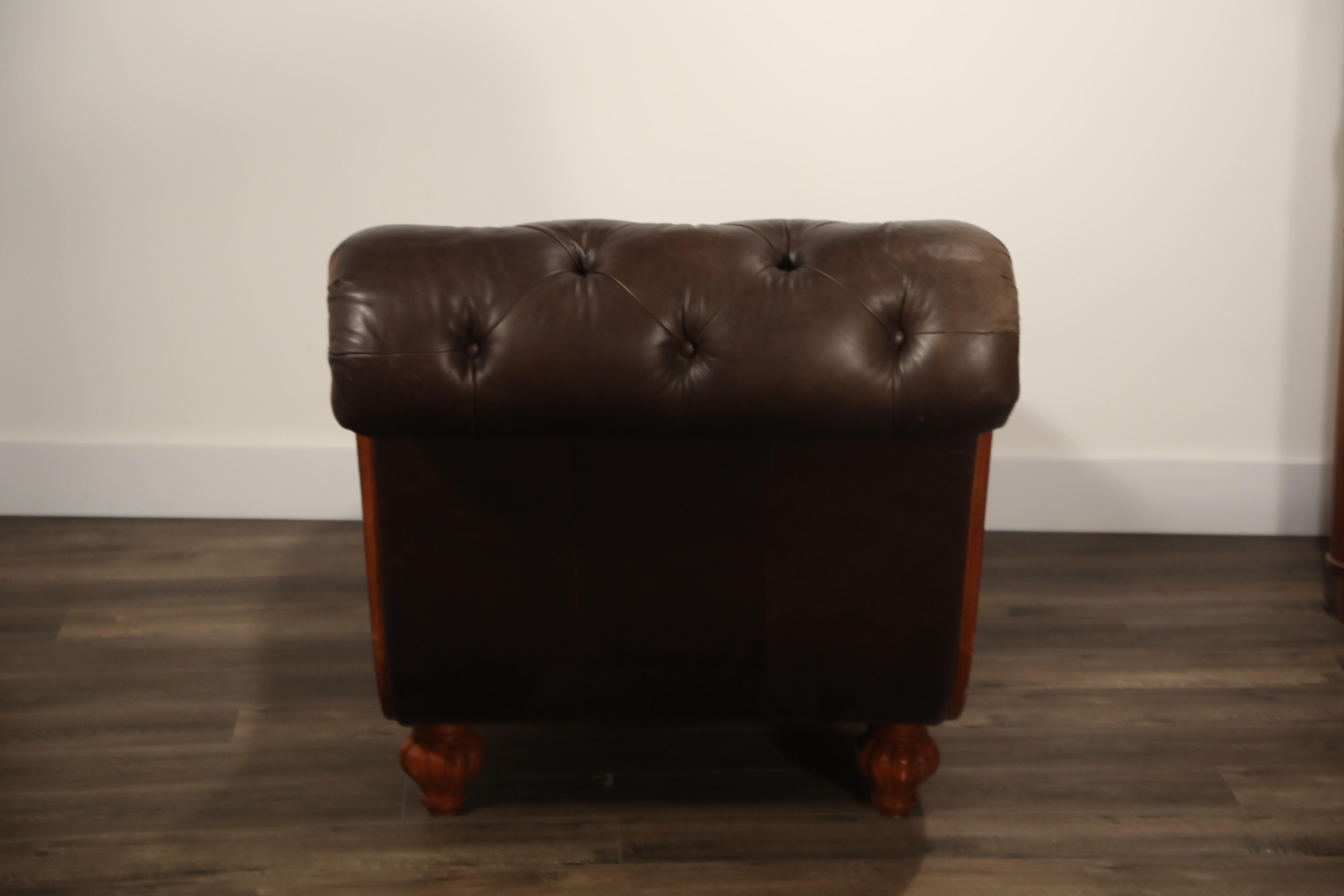 Paar Leder getuftet Chesterfield Stil Chaise Lounge Daybeds 5