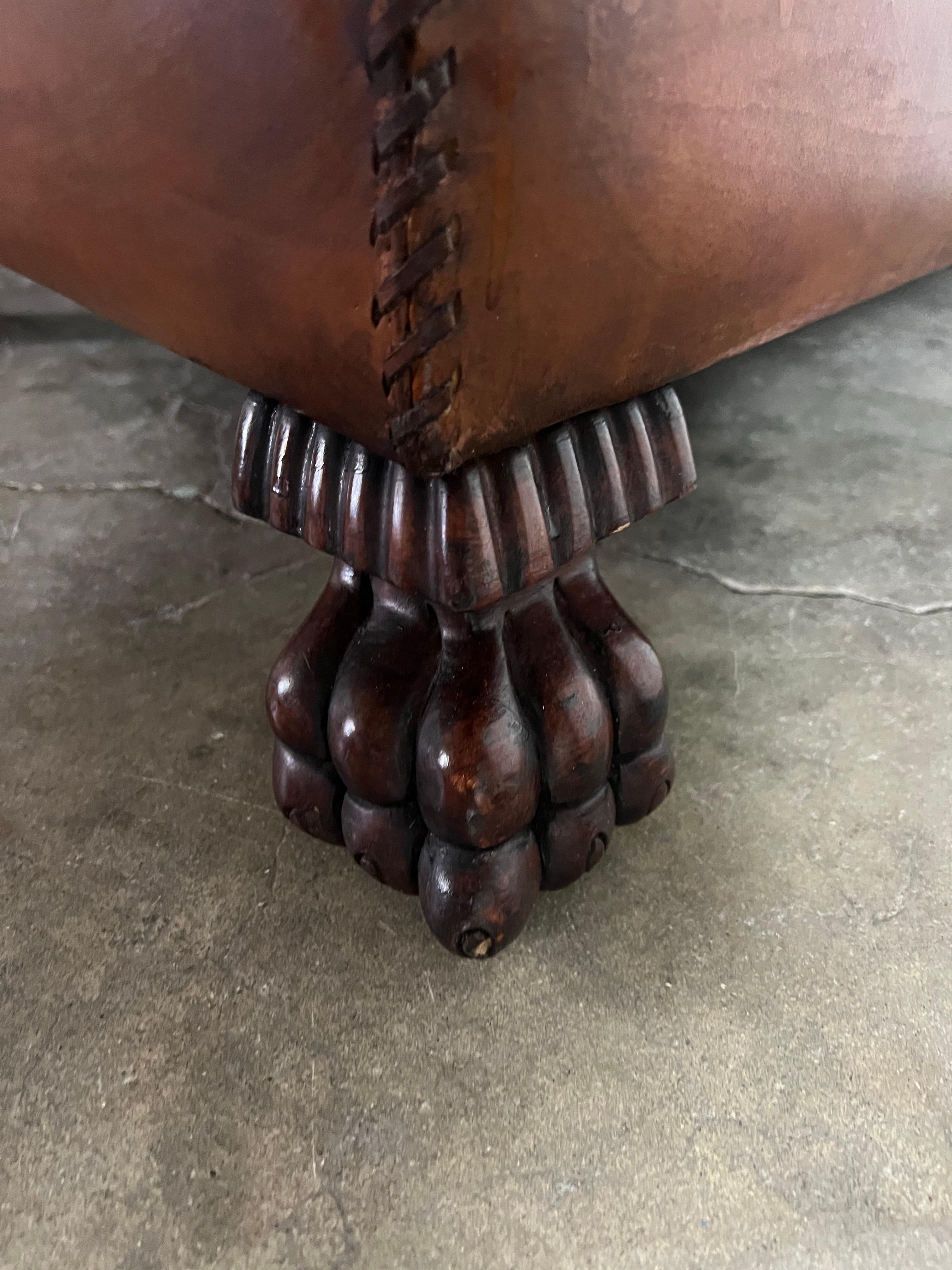 Pair of Leather Upholstered Club Chairs For Sale 7