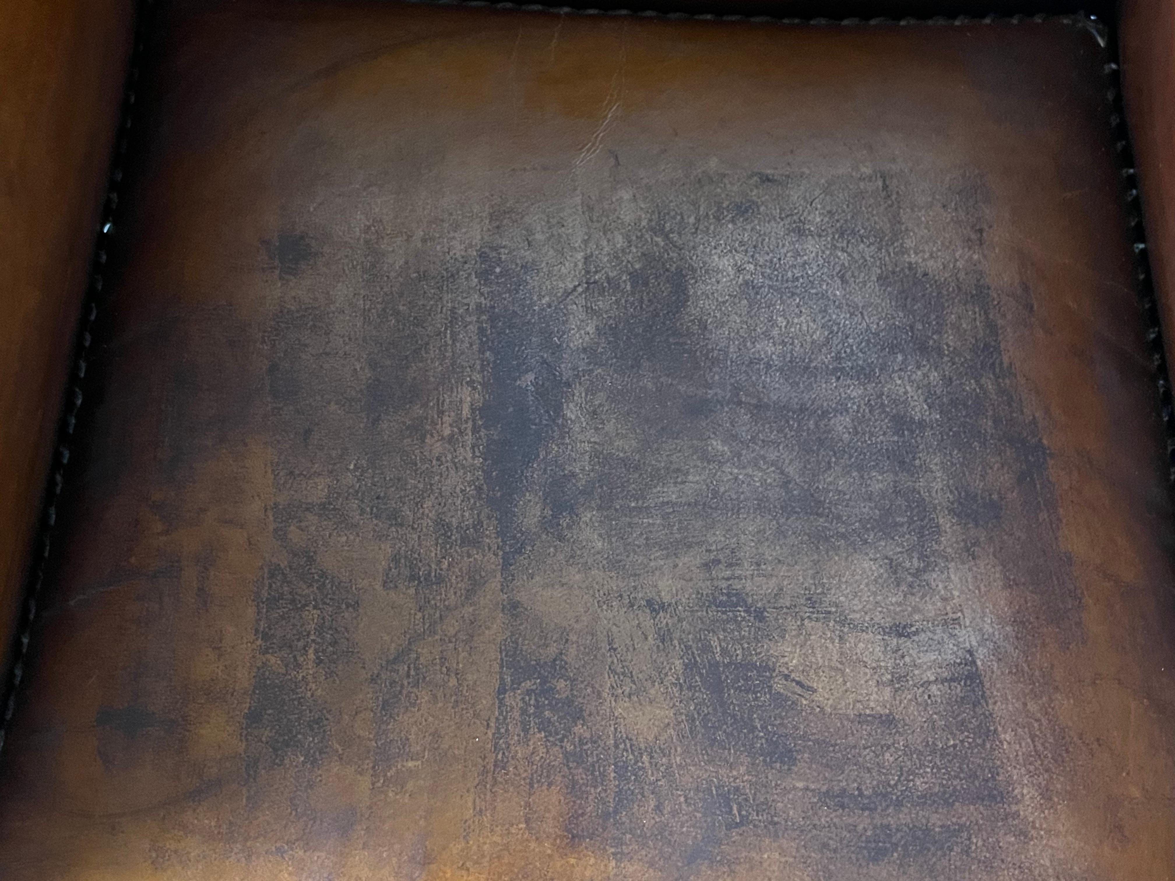 Pair of Leather Upholstered Club Chairs For Sale 13
