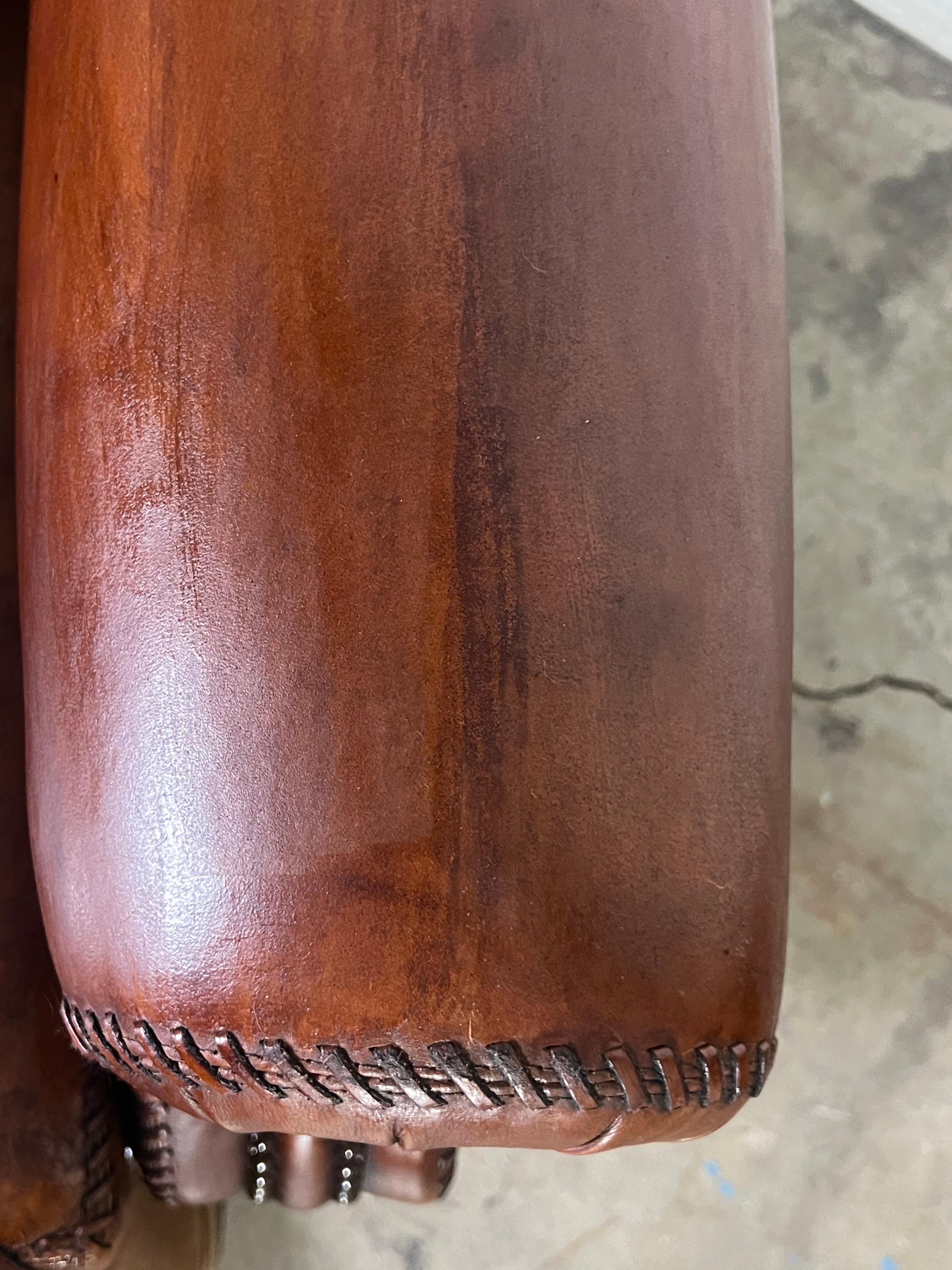 Pair of Leather Upholstered Club Chairs For Sale 14