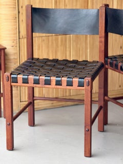 Pair of Leather Woven Chairs by Robert Baron for Glenn of California