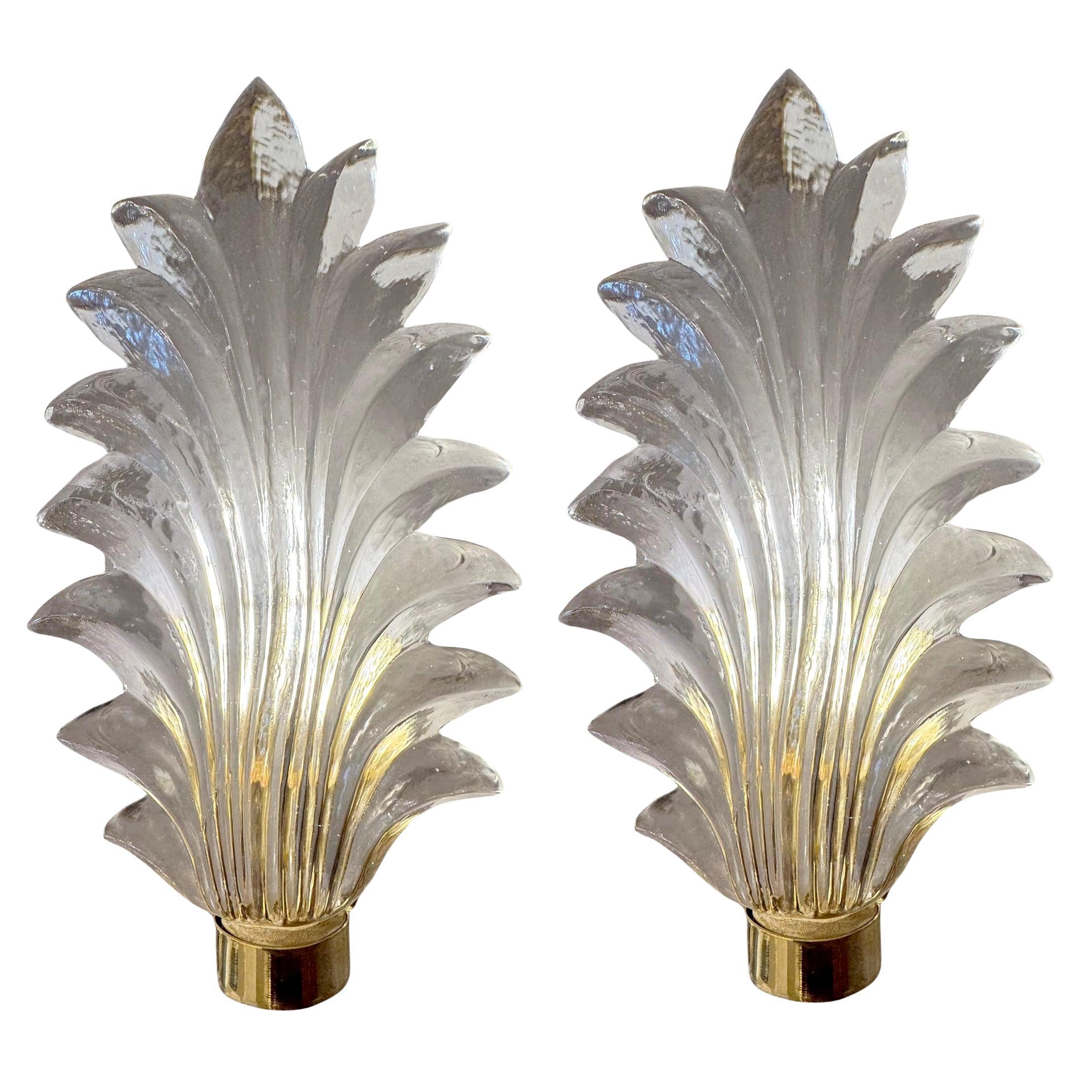Pair of “leaves” sconces Murano, Italy, circa 1980