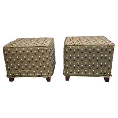 Pair of Lee Industries Contemporary Upholstered Ottomans