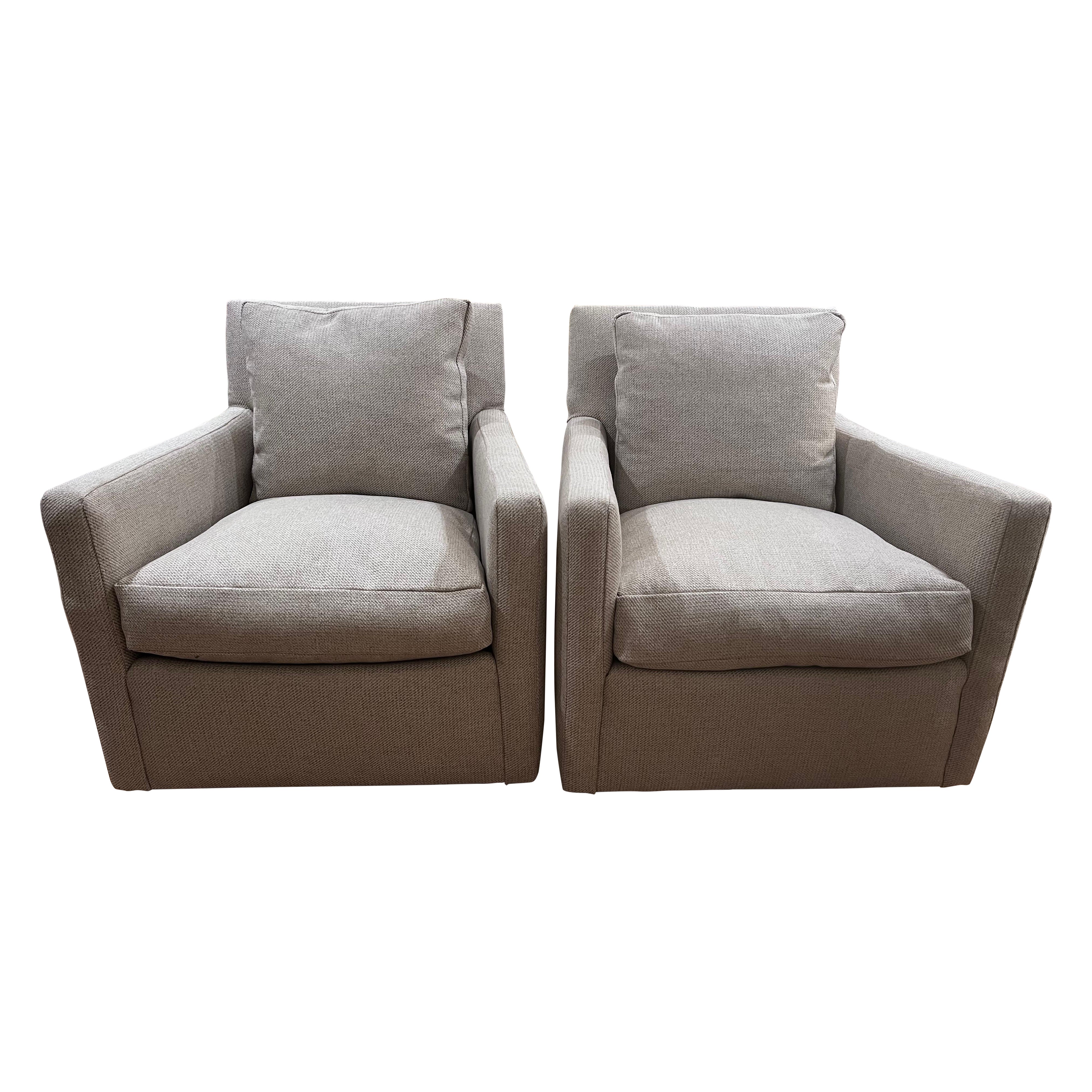 Pair of Lee Industry Swivel Armchairs