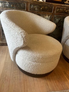 Pair of Lee Jofa Boucle Swivel Chairs