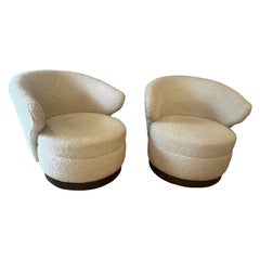 Pair of Lee Jofa Boucle Swivel Chairs Pair of Lee Jofa Boucle Swivel Chairs