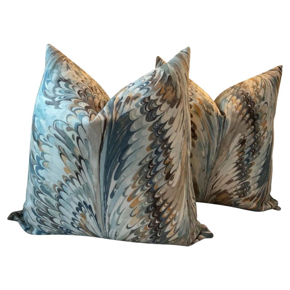 Coppia di cuscini Lee Jofa "Taplow" in nebbia marina