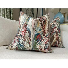 Pair of Lee Jofa "Taplow"in Spice and Leaf Pillows