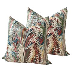 Coppia di cuscini Lee Jofa "Taplow" in spezie e foglie