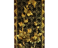 Pair of Left and Right, Chinese High Relief Carved Giltwood Panels