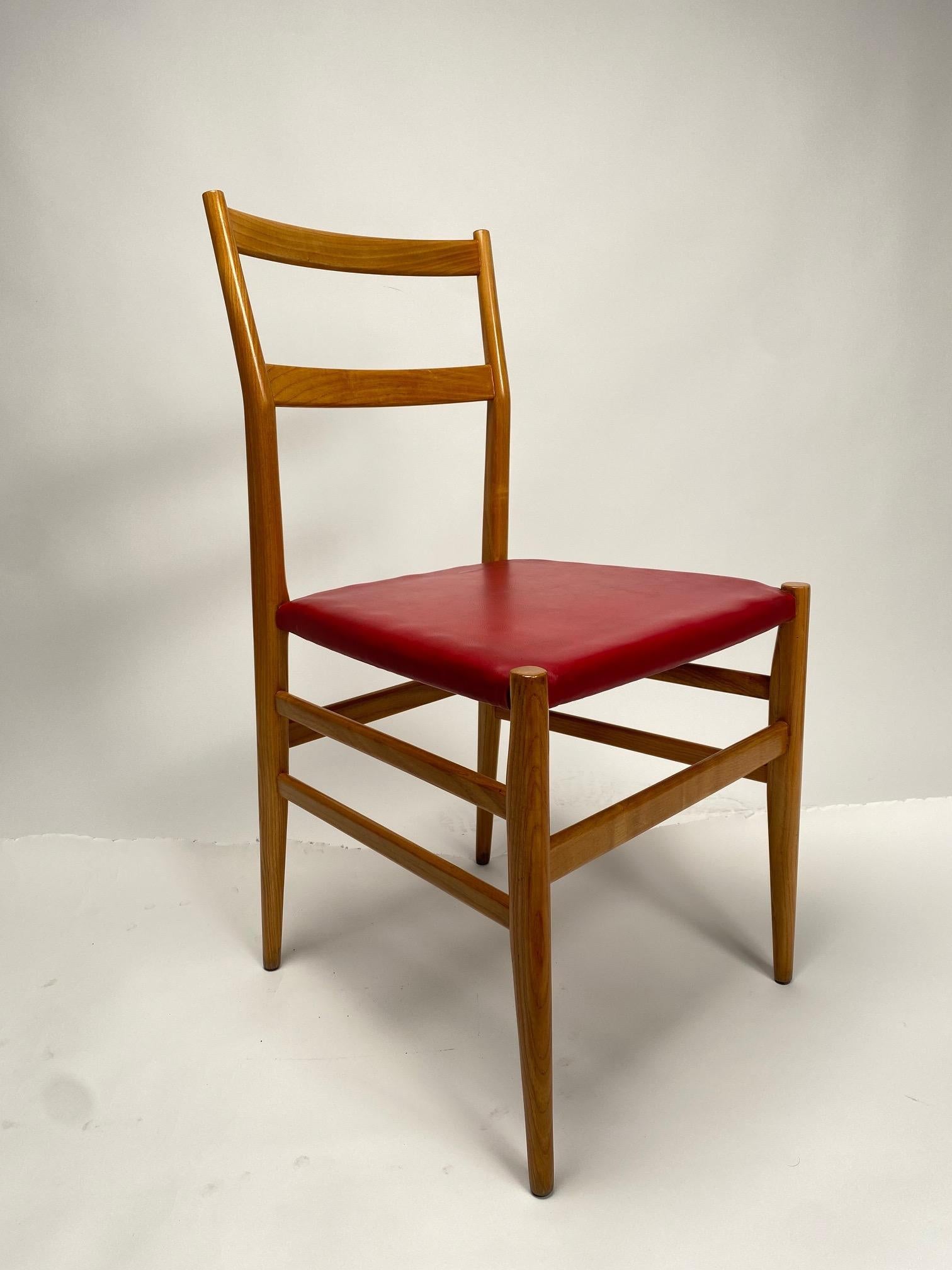 Paire de chaises Leggera en bois clair, Gio Ponti, Cassina  (Première édition) en vente 2