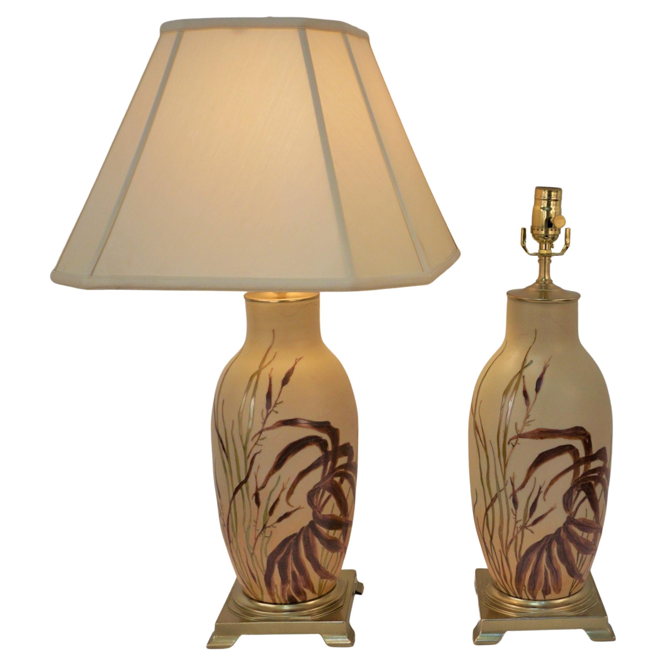 Pair of Legras Camio Glass Table Lamps 