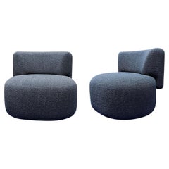 Pair Of LEK Swivel Armchair in Edson Carbon by Christophe Delcourt