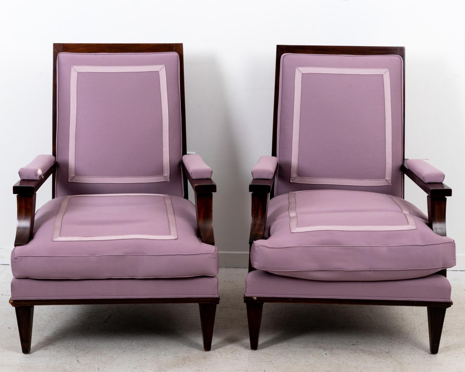 Pair of Leleu Attributed Art Deco Armchairs For Sale 4