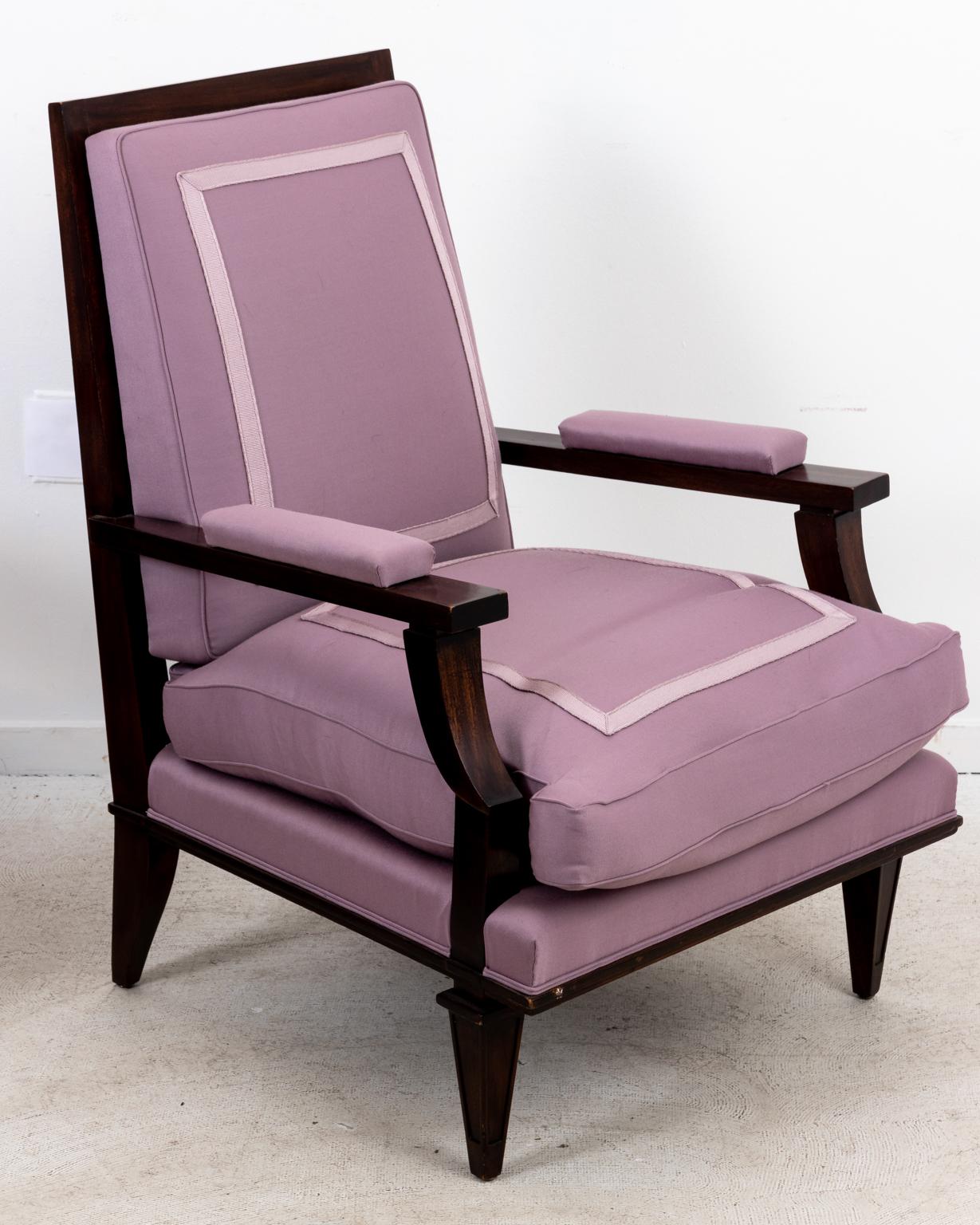 Mid-20th Century Pair of Leleu Attributed Art Deco Armchairs For Sale