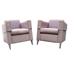 Pair of Len Niggelman Lounge Club Slipper Chairs by Philippe Starck