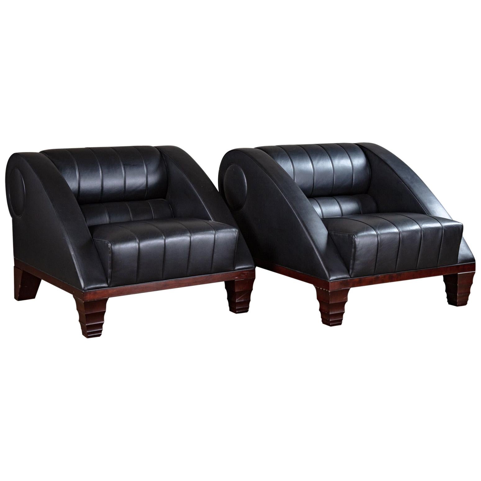 Pair of Leon Krier 'Aries' Lounge Chairs For Sale