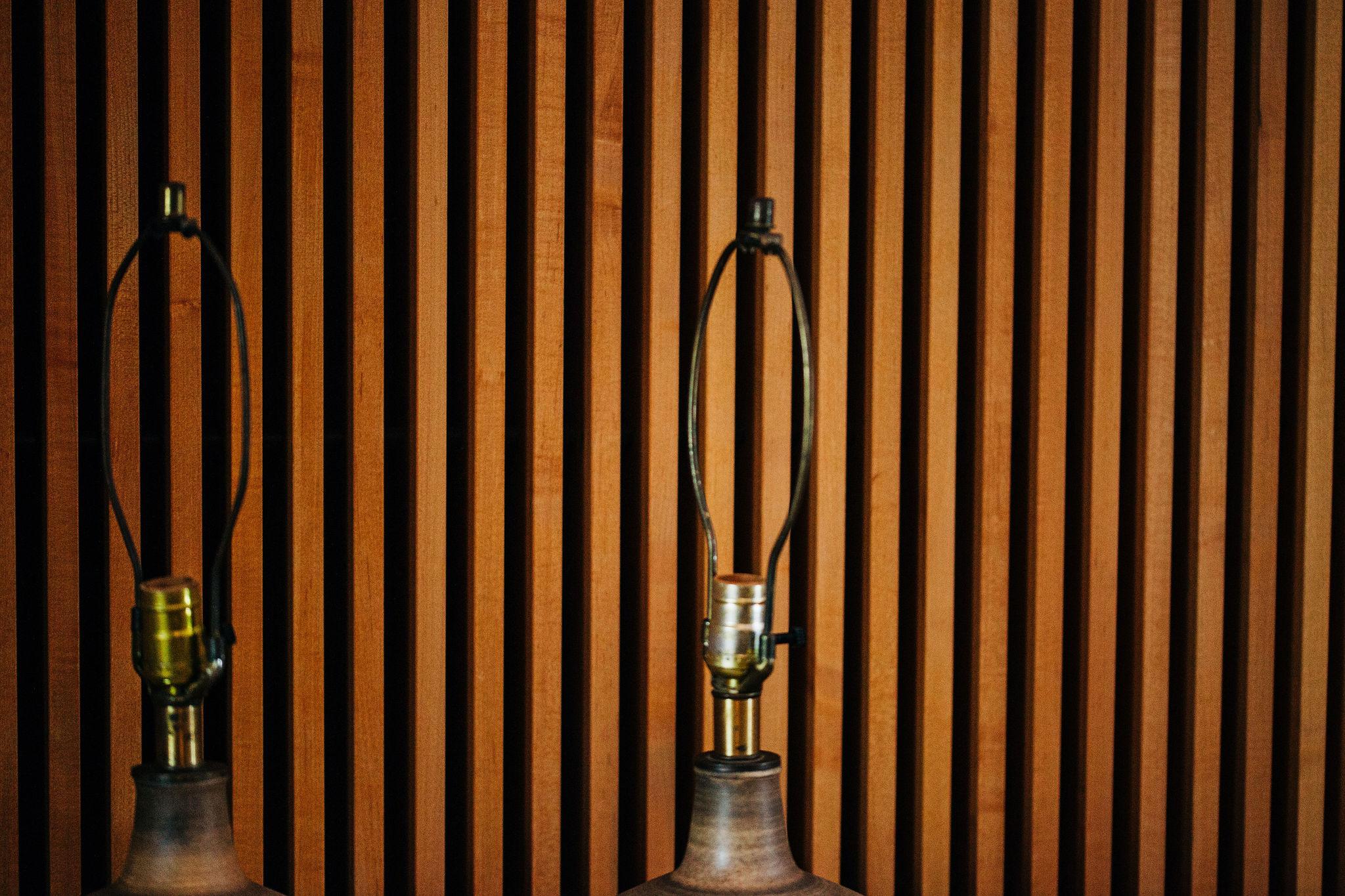 Pair of Leon Rosen for Design Technics Textured Ceramic Lamps 4