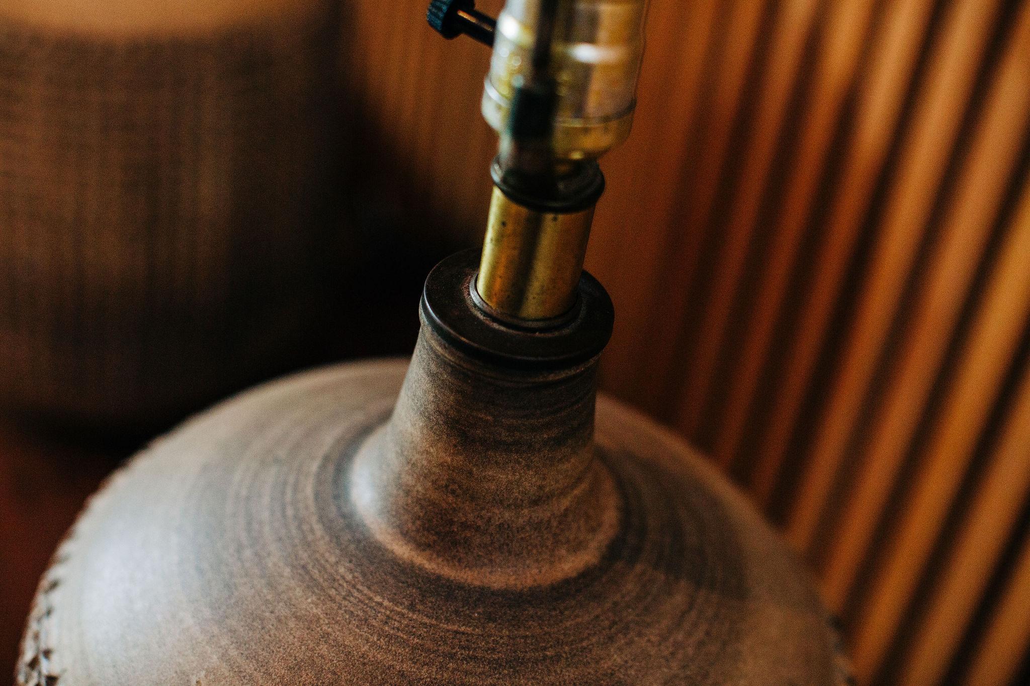 Pair of Leon Rosen for Design Technics Textured Ceramic Lamps In Good Condition In Southampton, NJ