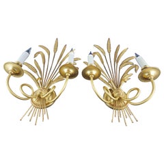 Pair of Leone Cei 3850 Regency Style Wall Lights, Hand Carved and Gilded