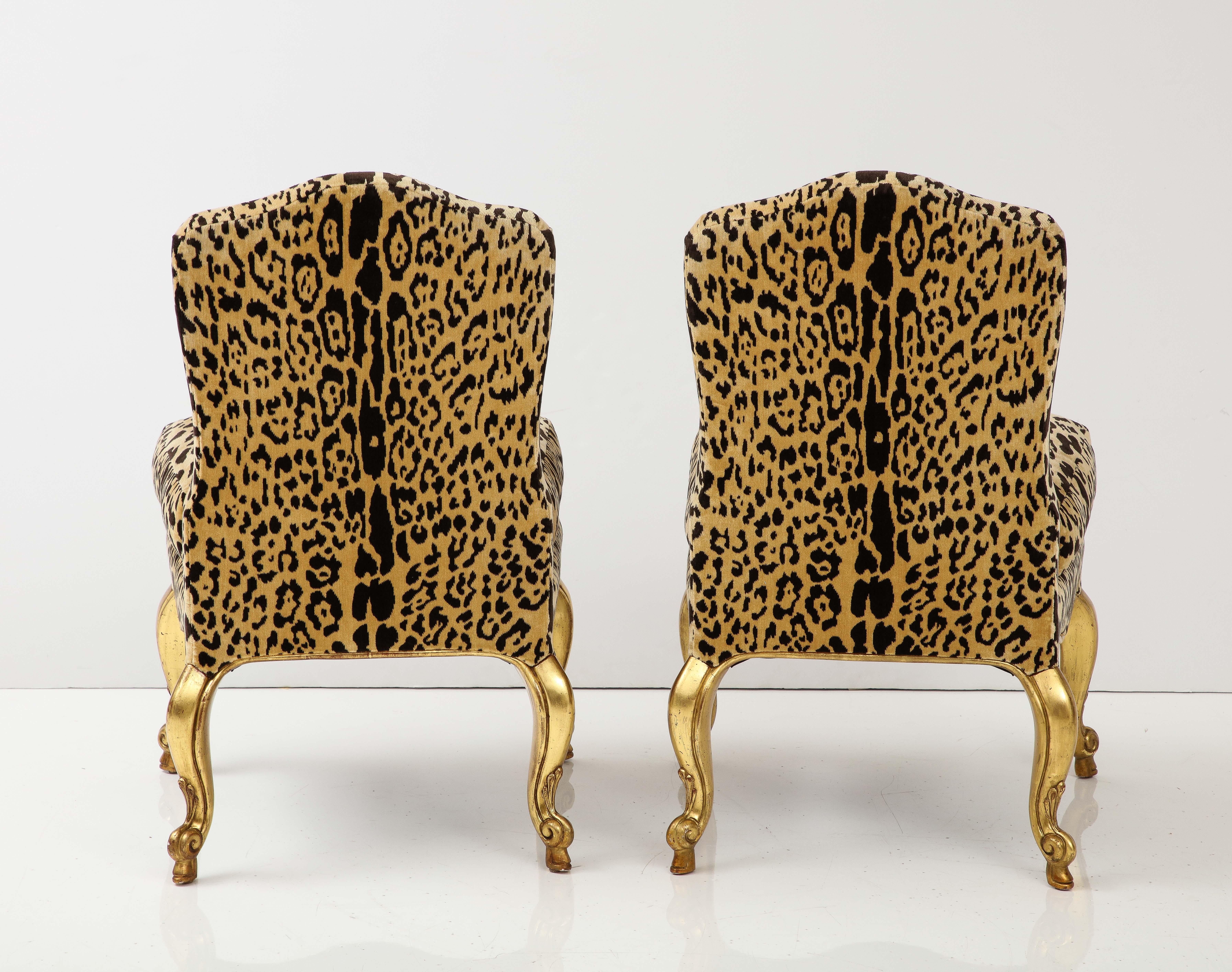 Pair of Leopard and Gold Slipper Chairs 4