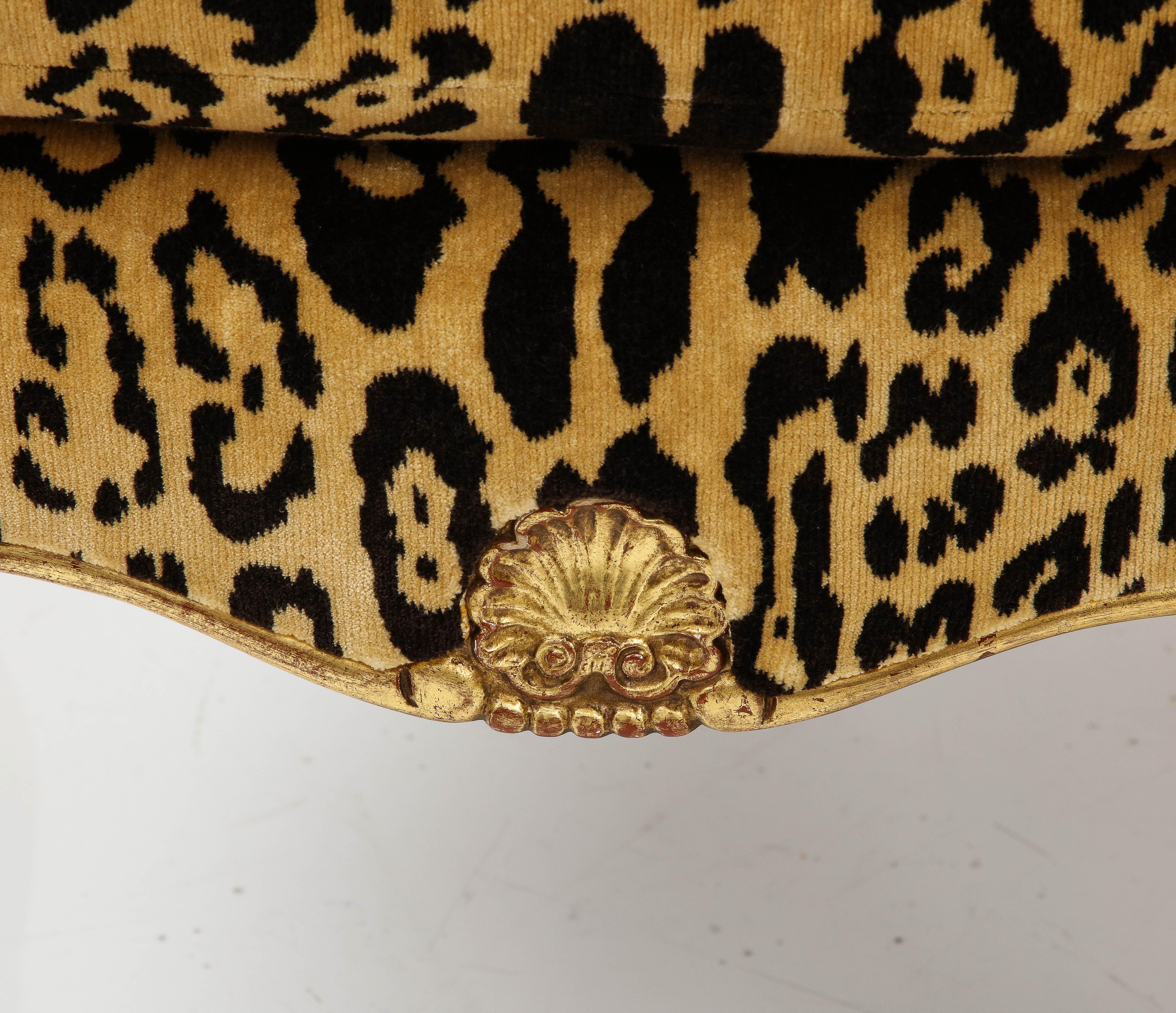 Pair of Leopard and Gold Slipper Chairs In Excellent Condition In New York, NY