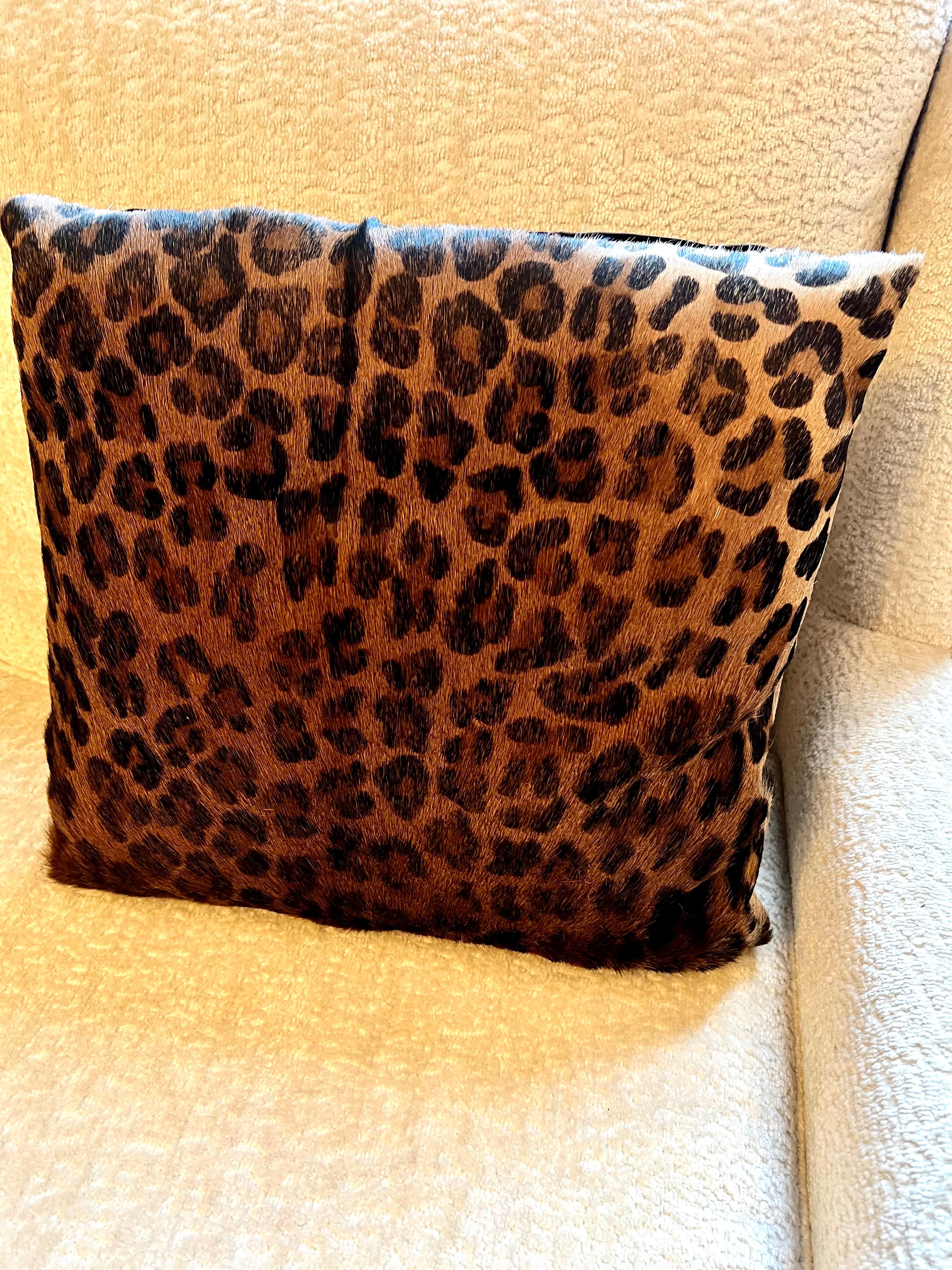 Pair of Leopard Fur Pillows 3