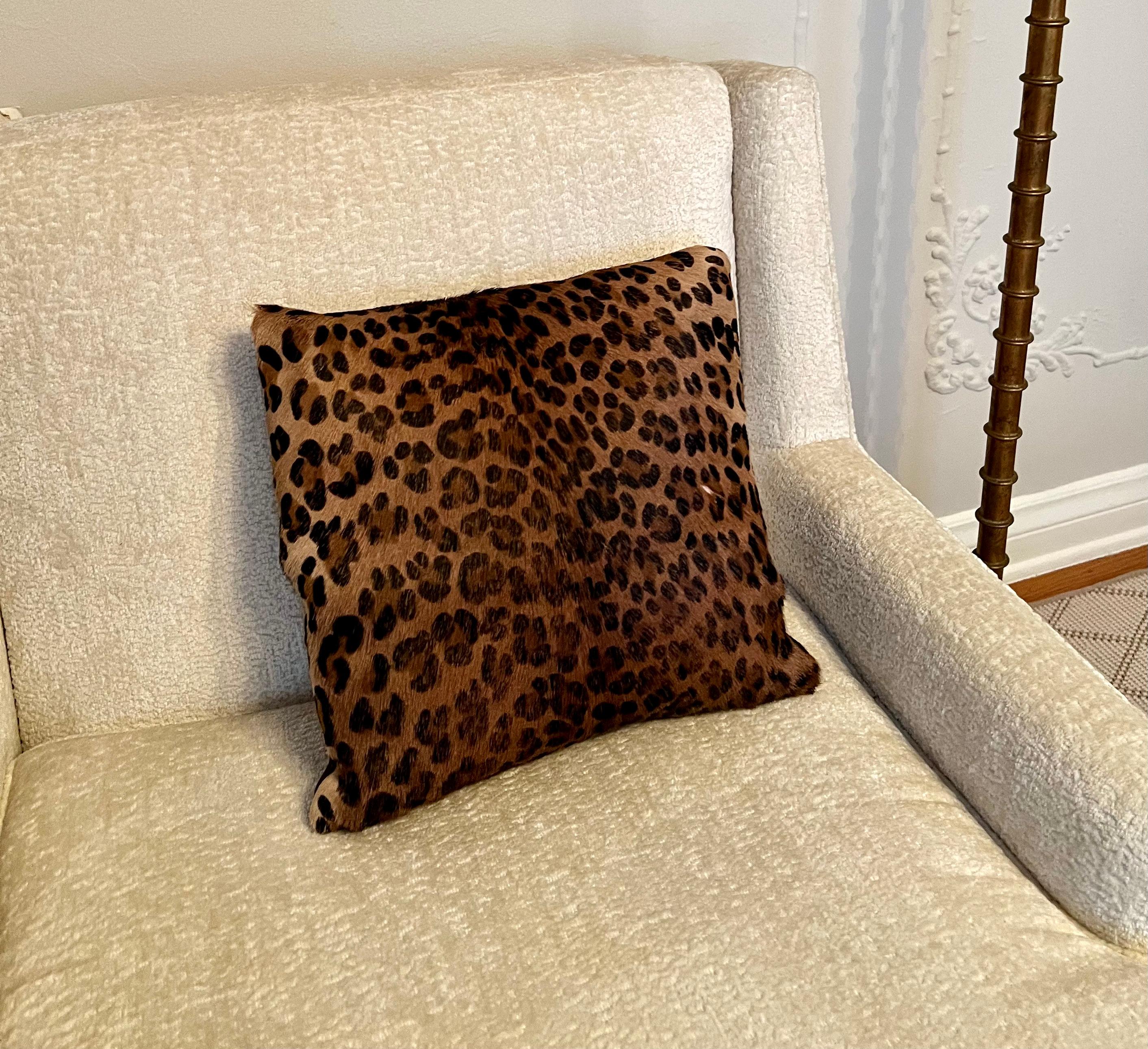 Pair of Leopard Fur Pillows 5
