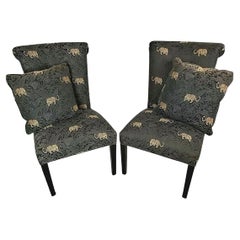 Pair of Leopard Jungle Accent Dining Chairs 