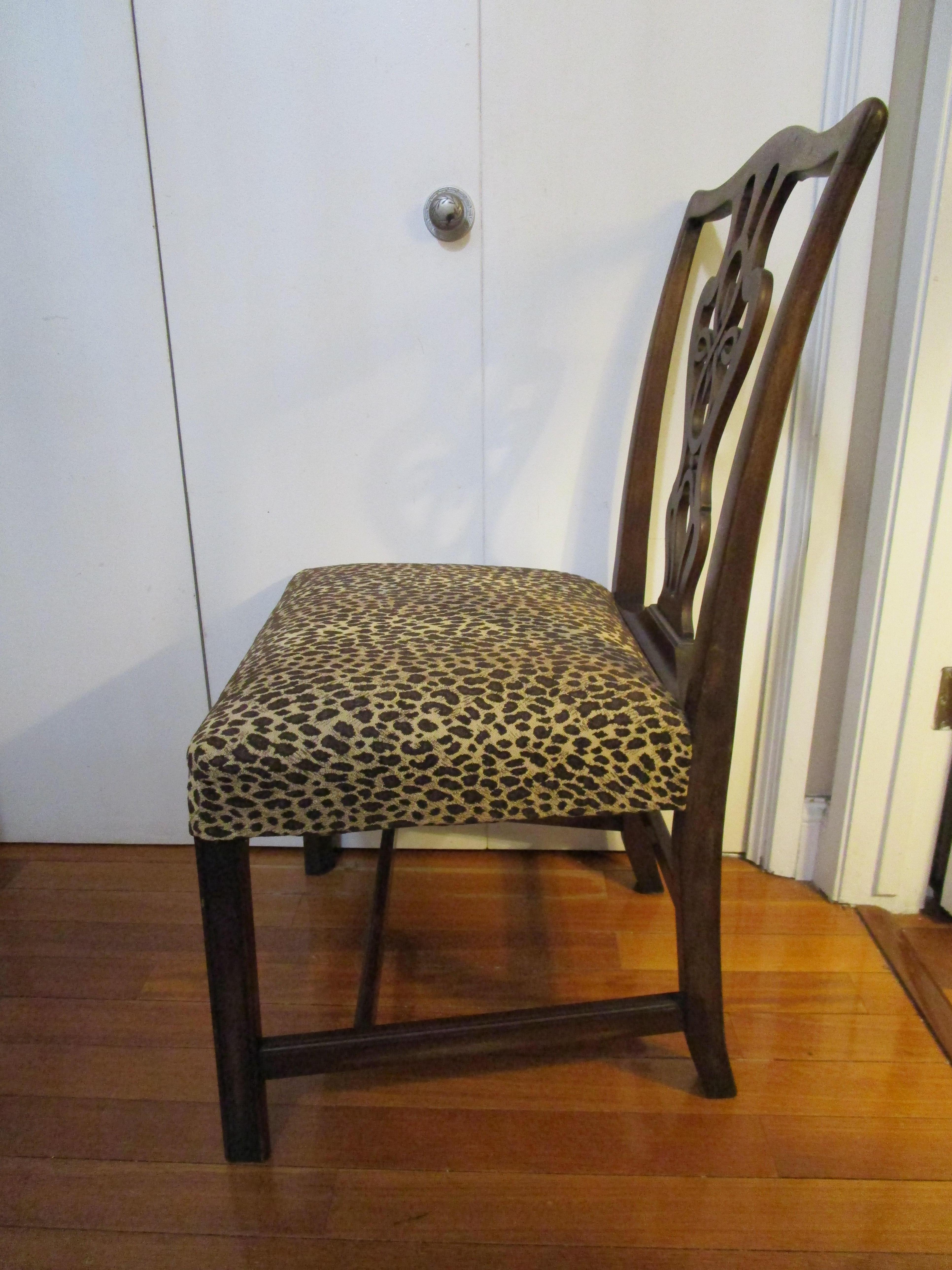 animal print dining chairs