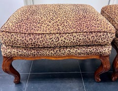 Pair of Leopard Print Ottomans