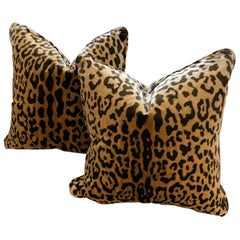 Pair of Leopard Velvet Cushions