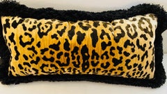 Pair of Leopard Velvet Lumbar Cushions