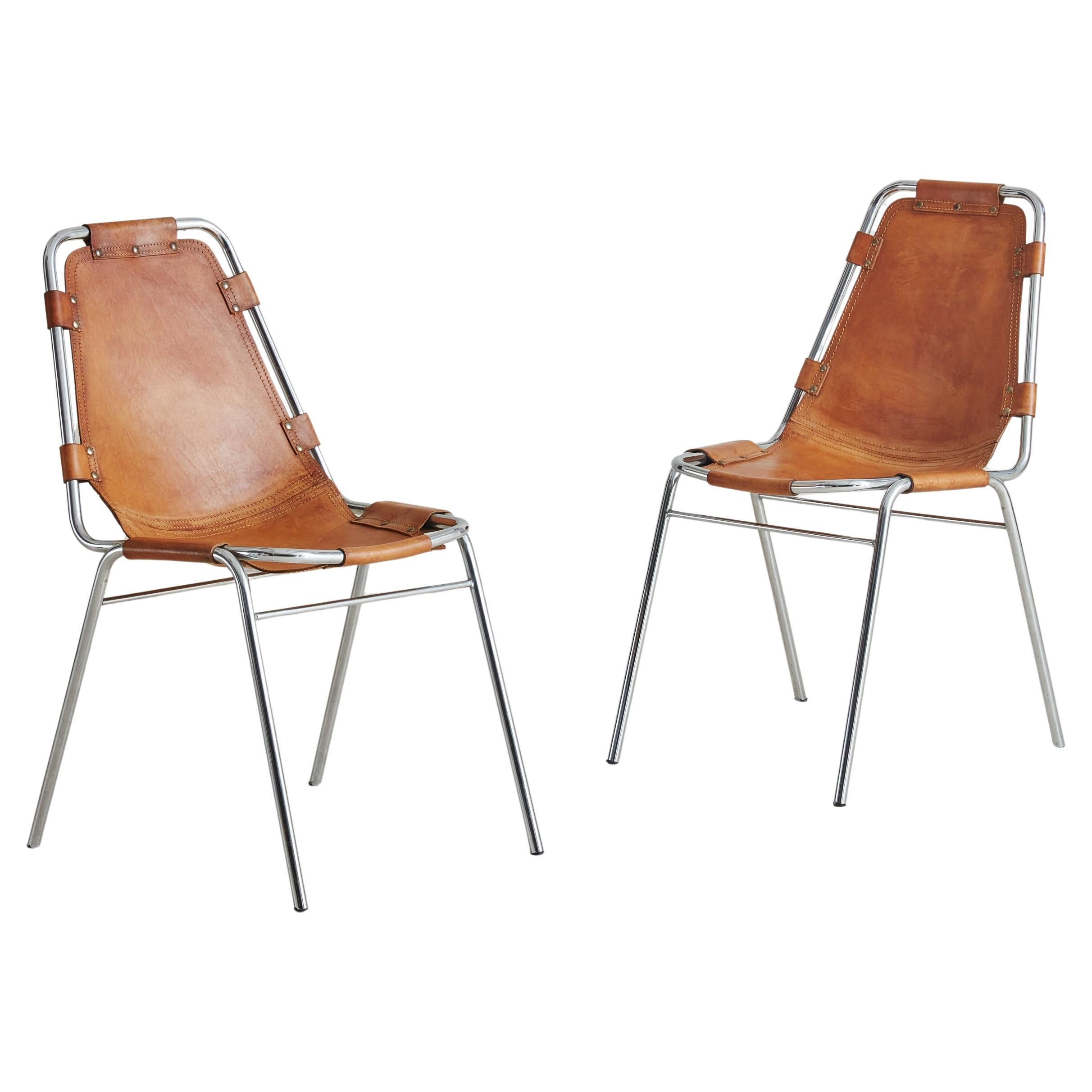 Paire de chaises Les Arcs attribuée à Charlotte Perriand, France 1970
