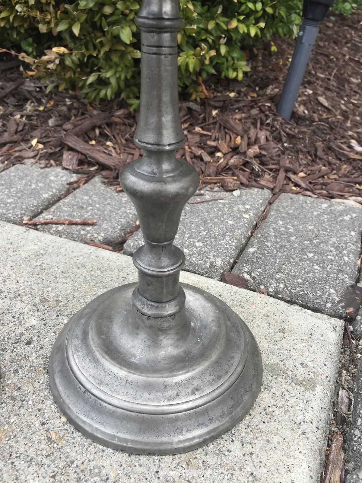 Pair of Les Etains De Paris Marked French Pewter Candlesticks, circa 1980s 1