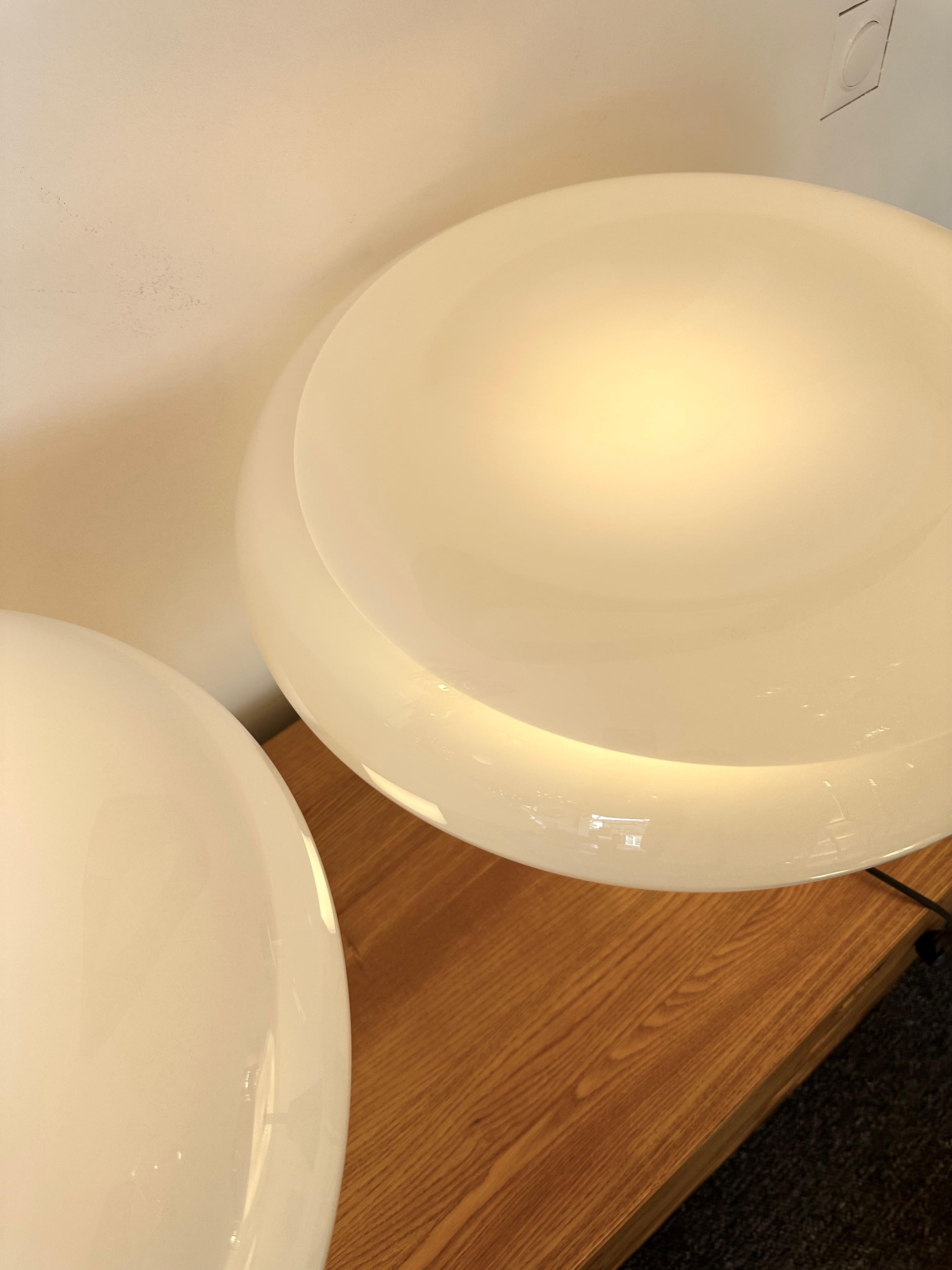 Pair of Lesbo Lamps Murano Glass by Angelo Mangiarotti for Artemide, Italy, 1970 4