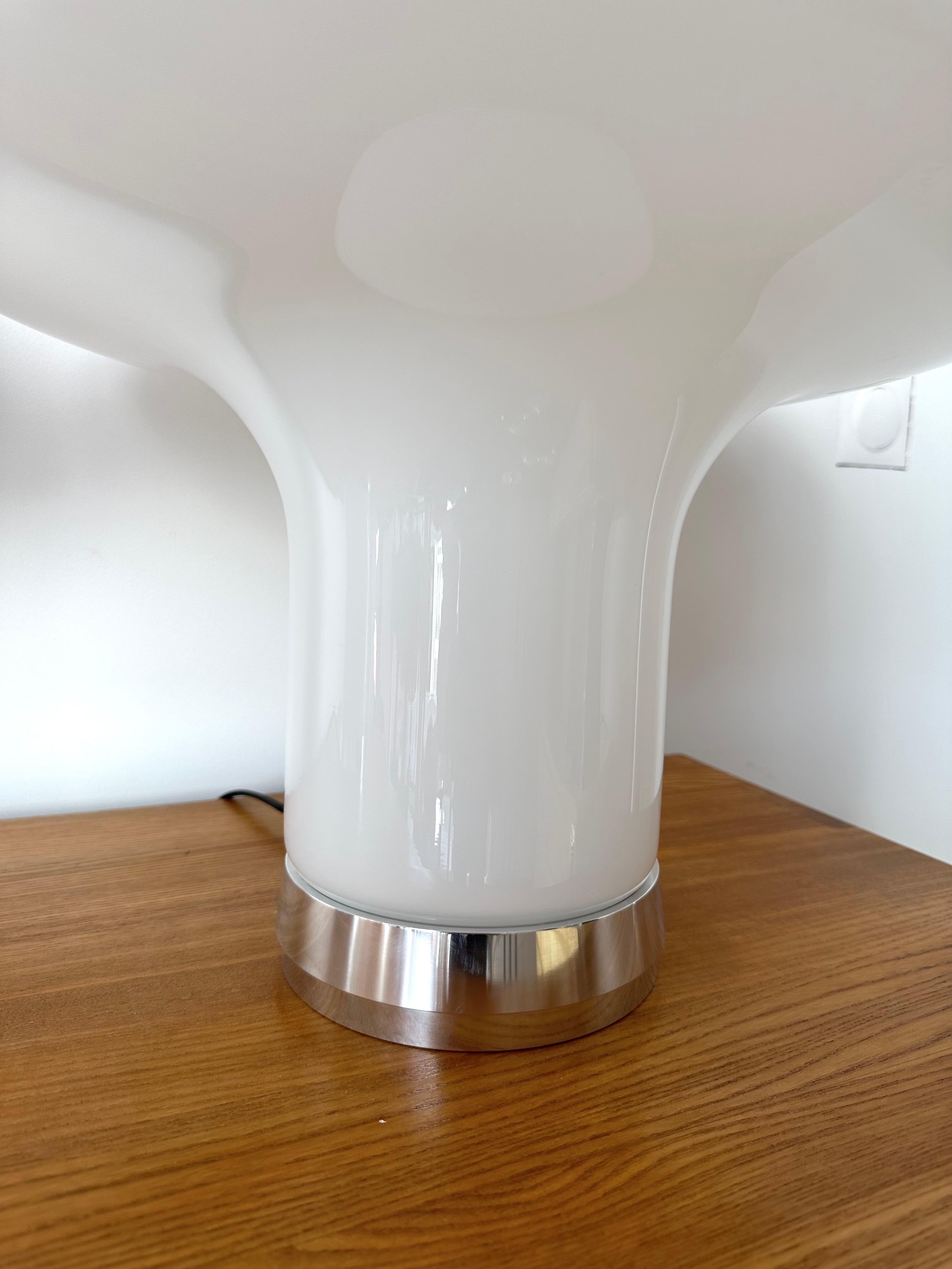 Metal Pair of Lesbo Lamps Murano Glass by Angelo Mangiarotti for Artemide, Italy, 1970