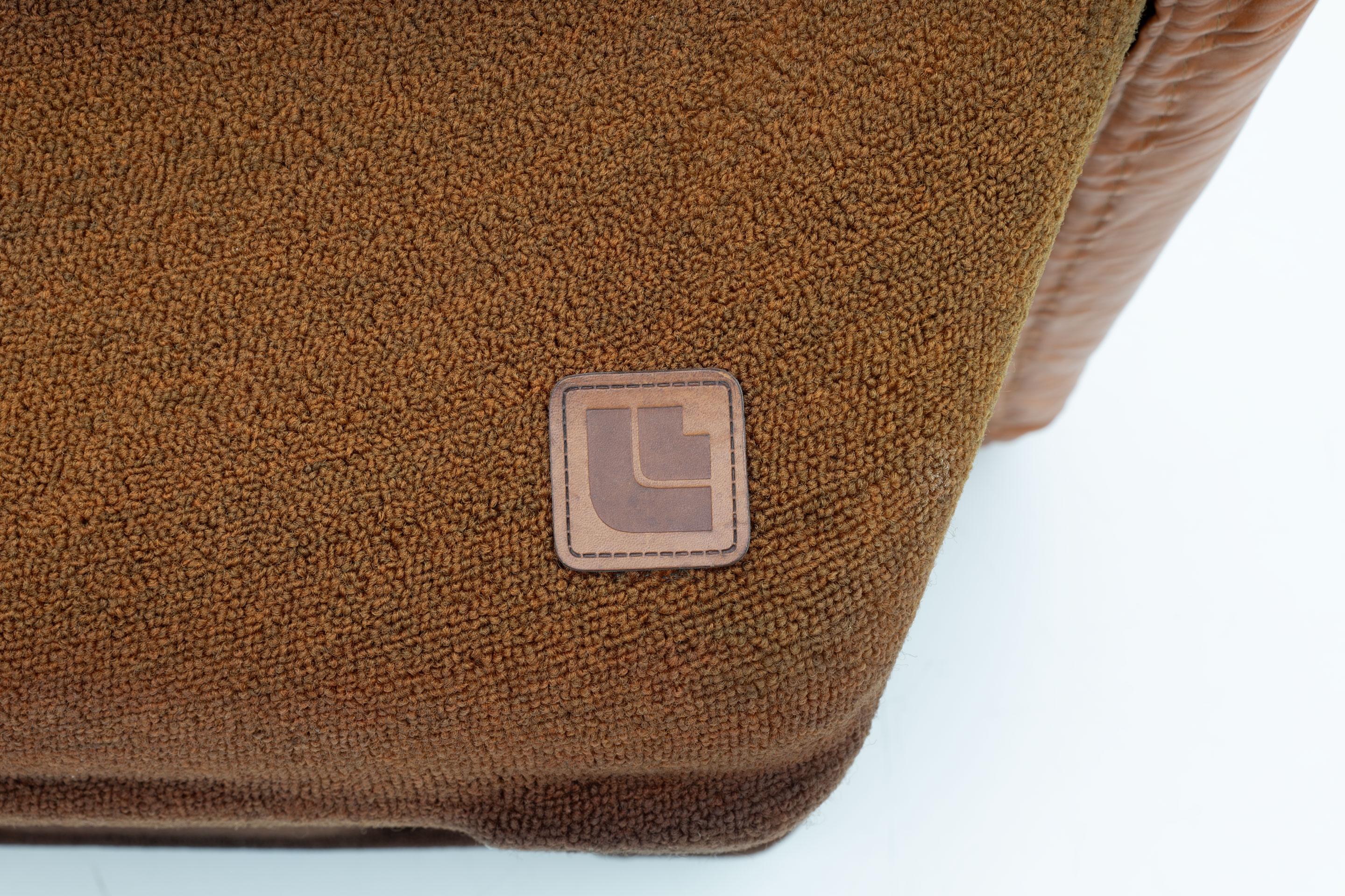 Paire de fauteuils Lev & Lev modernes du milieu du siècle dernier en cuir avec cadre en fibre de verre en vente 3
