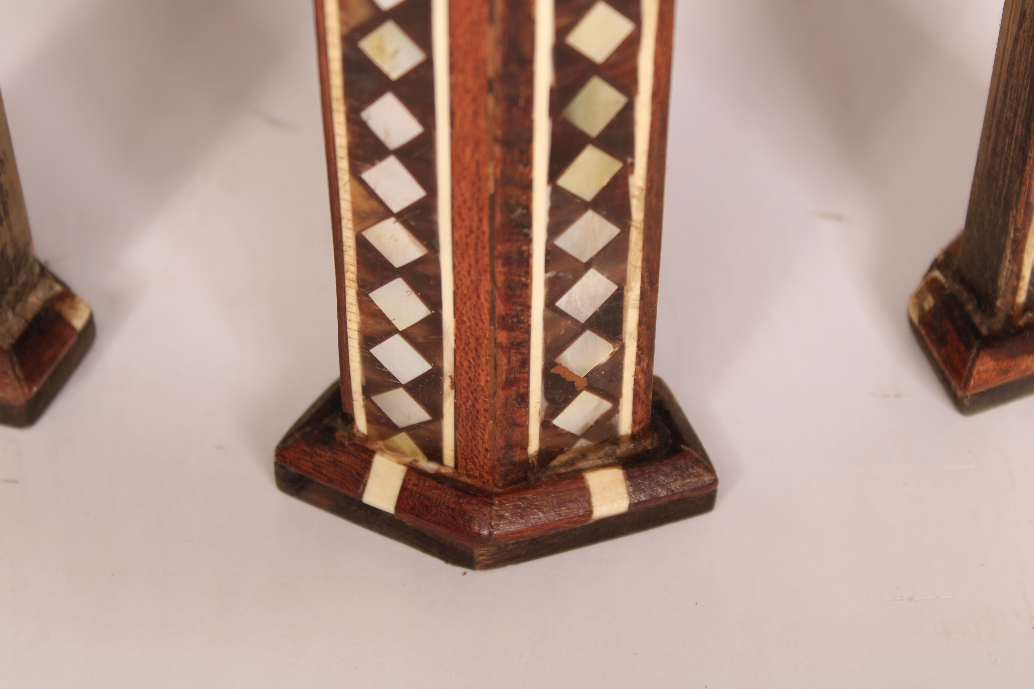 Pair of Levantine Mother of Pearl and Bone Inlaid Occasional Tables For Sale 5