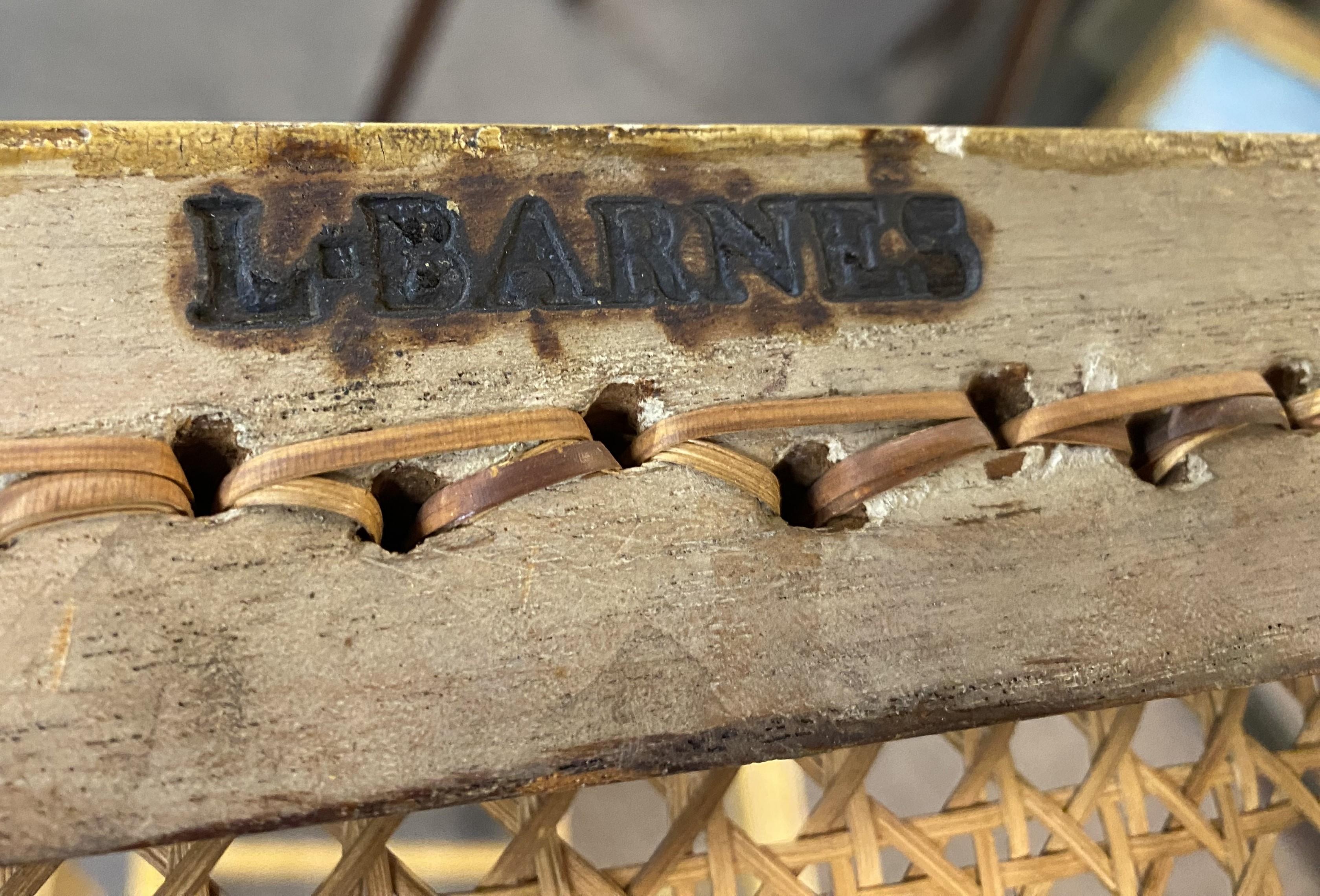 Pair of Lewis Barnes Hand Painted Cane Seat Fancy Chairs, Portsmouth NH c 1820 4