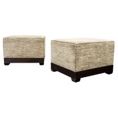 Pair Of Lewis Mittman Upholstered Ottomans