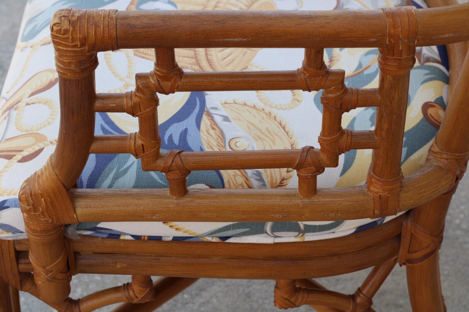 Paire de fauteuils de salle à manger Lexington en rotin Chippendale chinois en vente 5