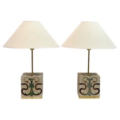 Pair of Liberty Era Italian Cementite Table Lamps
