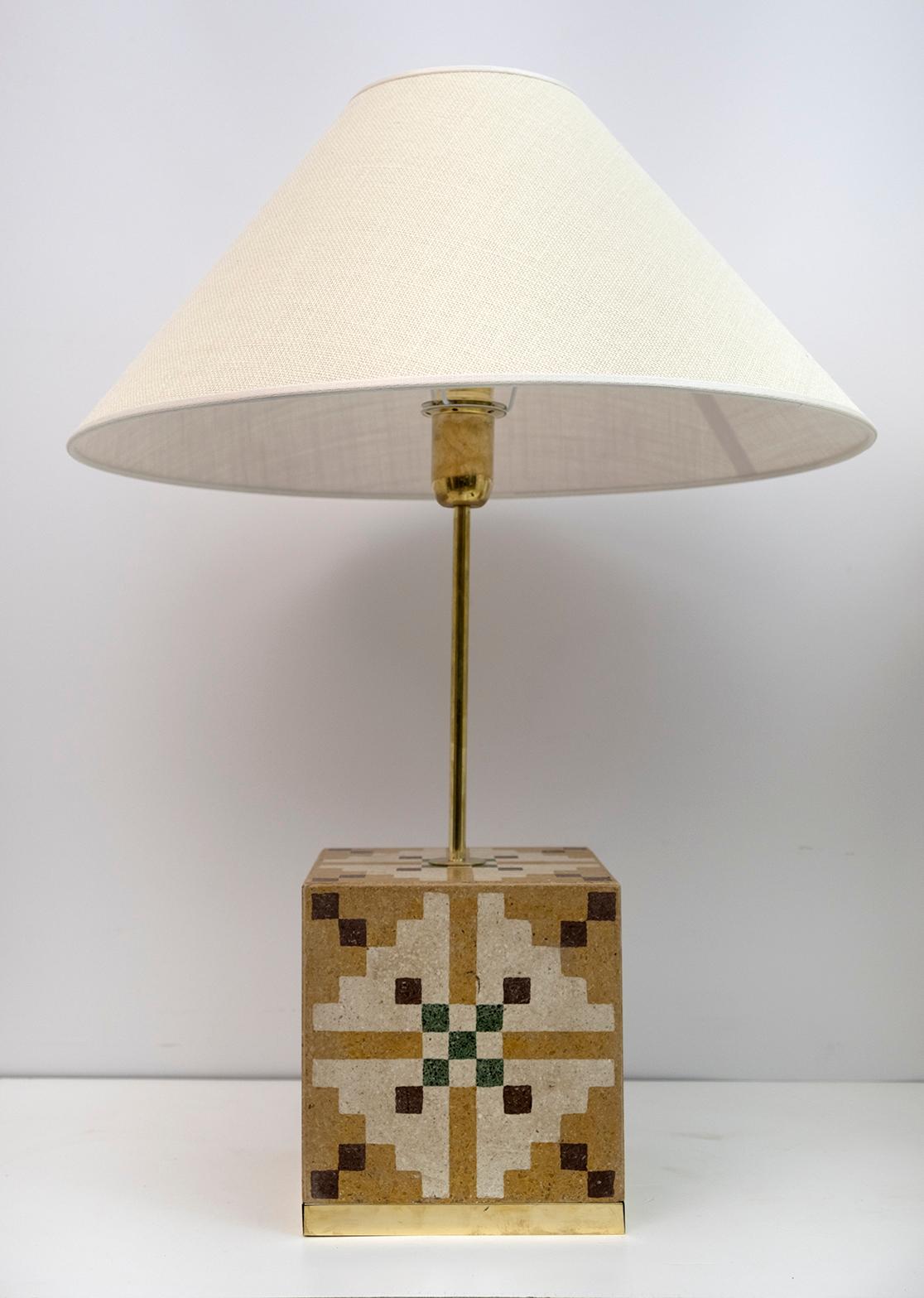 Pair of Liberty Era Italian Cementite Table Lamps In Good Condition For Sale In Puglia, Puglia
