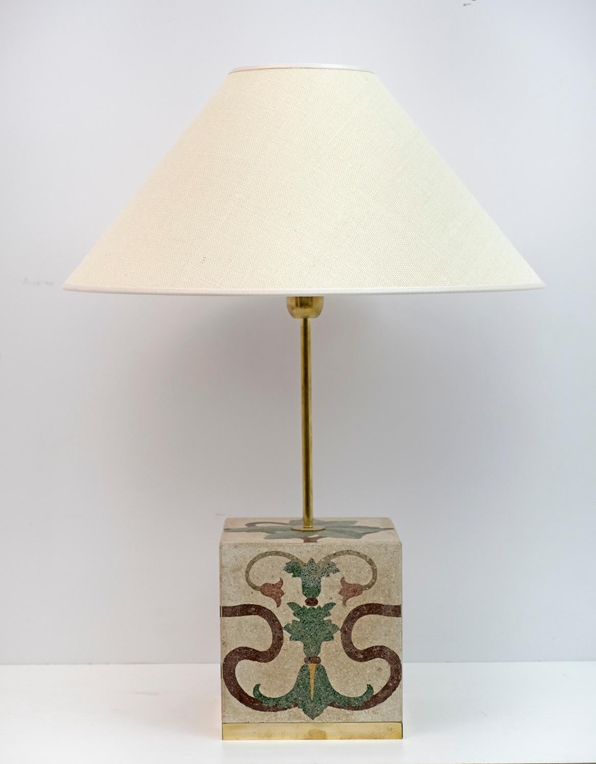 Early 20th Century Pair of Liberty Era Italian Cementite Table Lamps