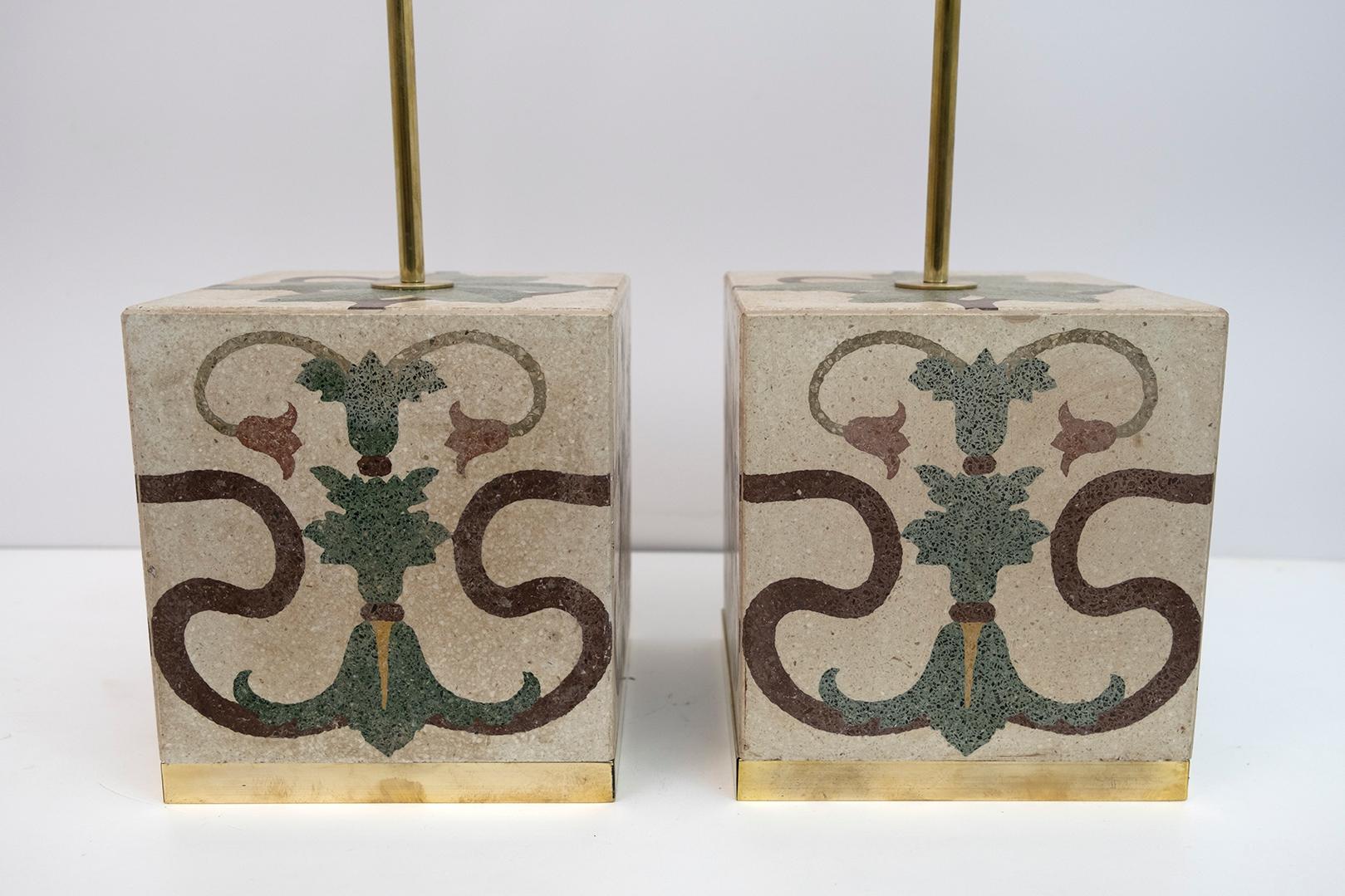 Pair of Liberty Era Italian Cementite Table Lamps 3