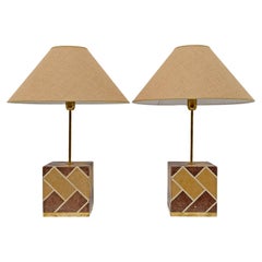Used Pair of Liberty Era Italian Cementite Table Lamps