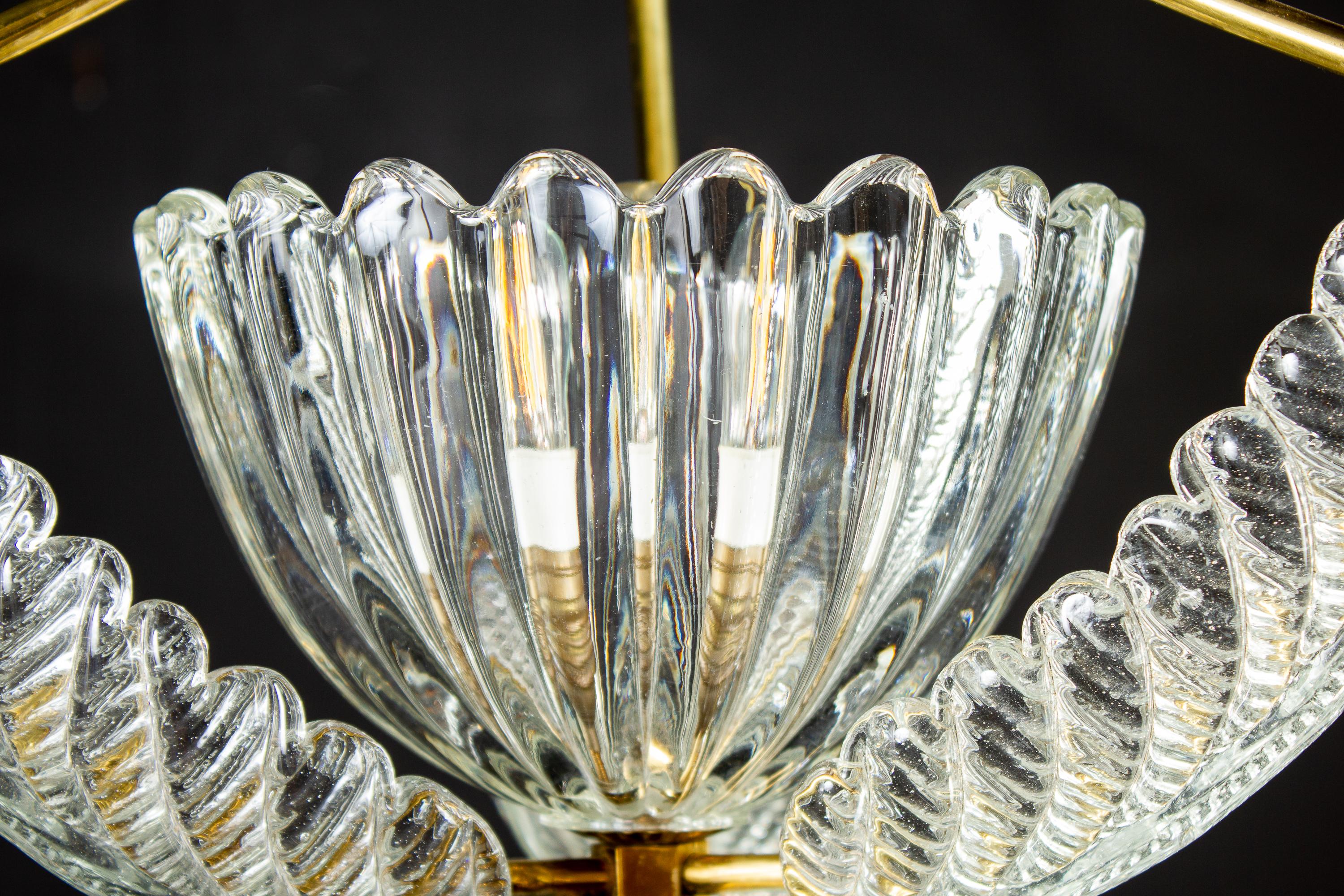 Pair of Liberty Pendants or Lanterns by Ercole Barovier, 1940s In Good Condition For Sale In Rome, IT