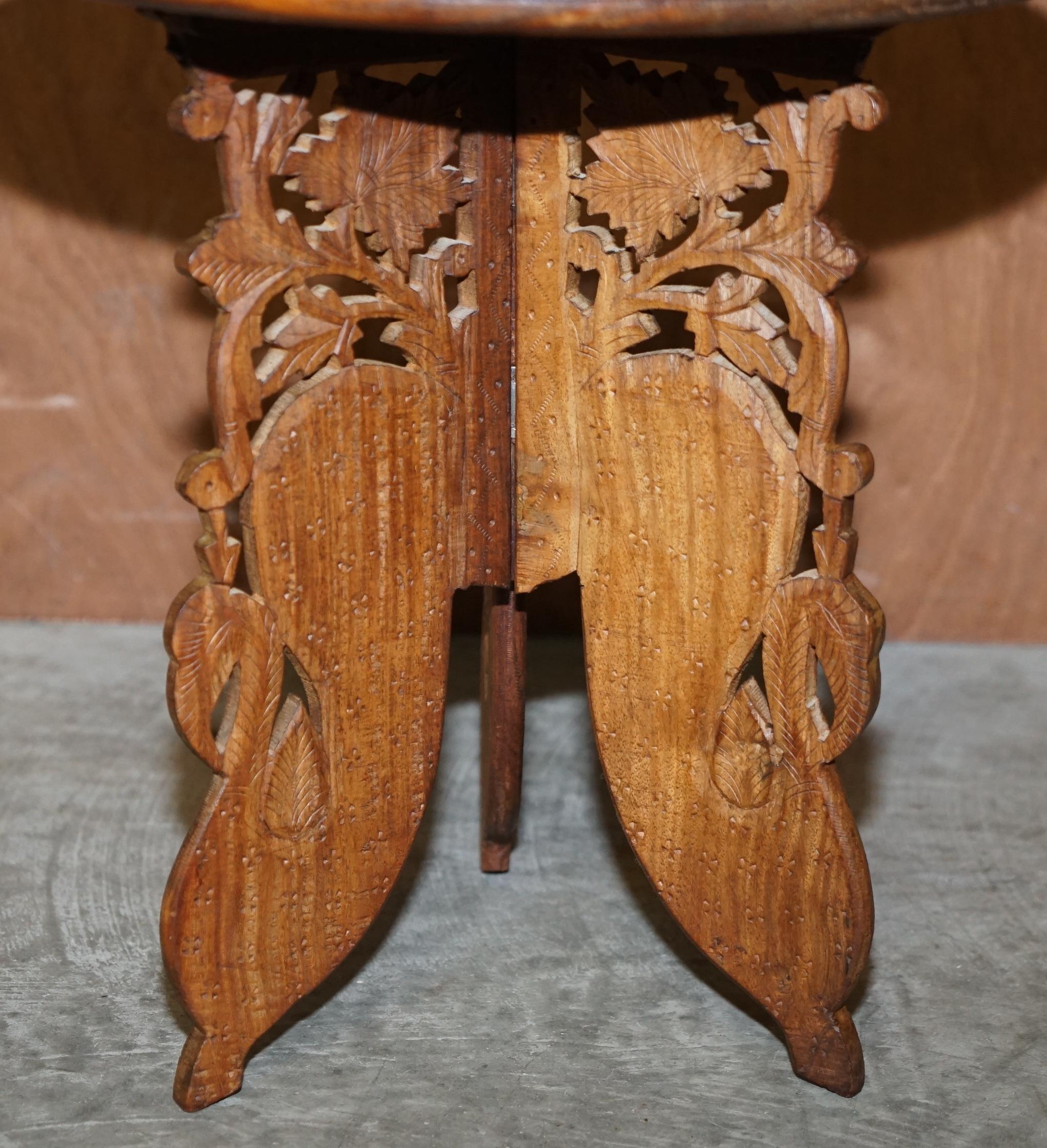 Pair of Liberty's circa 1900 Moroccan Hand Carved Hardwood Side End Lamp Tables 10